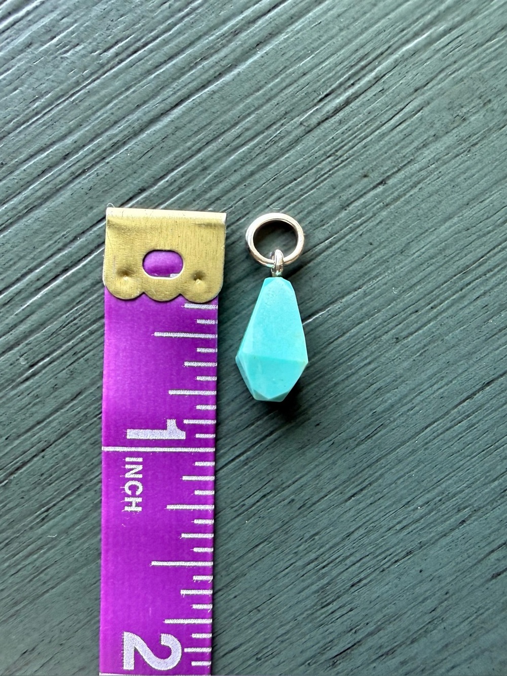 Monica Vinader Geometric Gemstone Pendant Charm Turquoise Sterling Silver - Picture 5 of 6